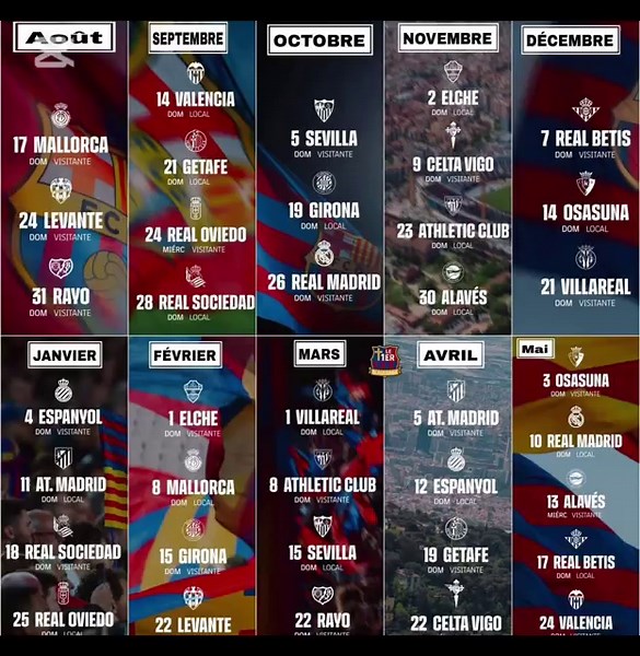 Calendrier Complet du FC Barcelone 2025#football #liga #fcbarcelona #matchs