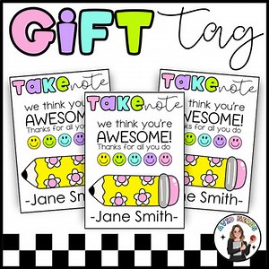 Teacher Gift Tag | Editable Back to School Staff Appreciation Printable
