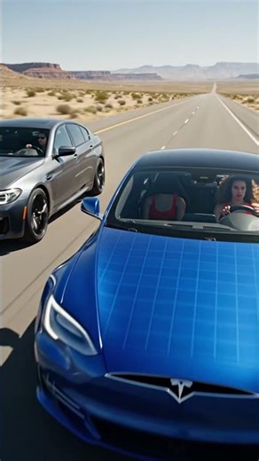 bmw and tesla race on top speed 👌 😎