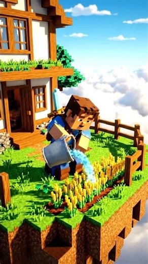 Floating Island Farm #minecraft #minecraftrealistic #minecraftmods