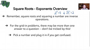 Square Roots - Exponents: Study.com SAT Math Exam Prep