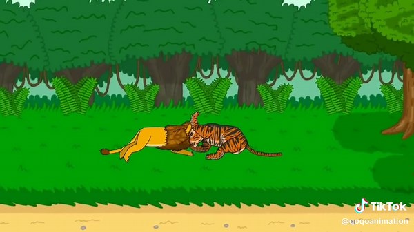 Lion vs Tiger Animation: Epic Battle of the Big Cats