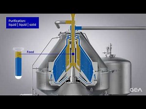 How does a GEA Westfalia 3-phase Disc Stack Centrifugal Separator work? (Purification)
