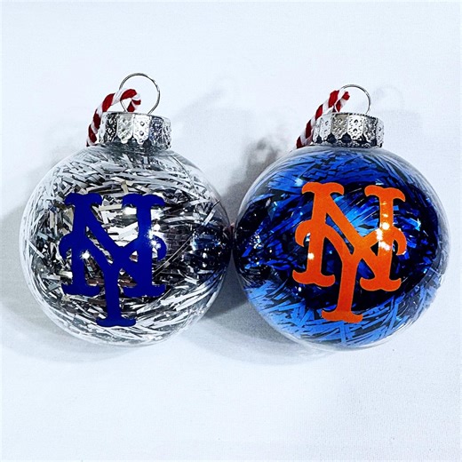 New York NY Mets Shimmering Shatterproof Christmas Ornaments - Holiday Set of 2 Baseball Tree Decorations - Etsy
