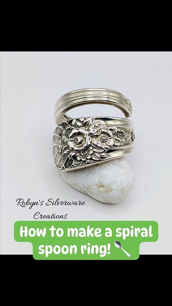 How to make a spiral spoon ring using my arbor press ring bender. This is my favorite pattern of spoon and my #1 top seller called 'Jubilee'!!! In this video I will show you how I make my spiral style spoon rings. I hope you enjoy! #howto #diy #diycrafts #upcycling #handmade #robynssilverwarecreatons | Robyn's Silverware Creations
