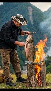 Cooking Fresh Fish INSIDE a Wood Log! 🪵🐟🔥