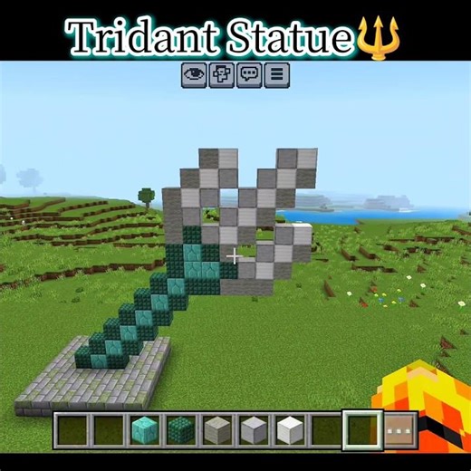 Tridant Statue In Minecraft😱 #shorts #minecraft #viral