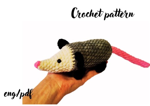 Crochet Pattern Opossum. No Sew Opossum Amigurumi Tutorial. Stuffed Animals. - Etsy