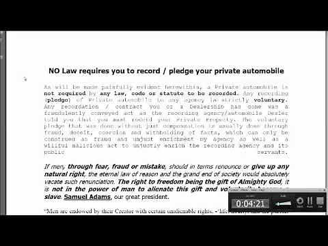 Right to Travel No Registration No License No Problem!