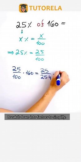 How to Calculate 25% of 160 Easily! #Math #Percentage #Quantity,Percentage,PercentageValue