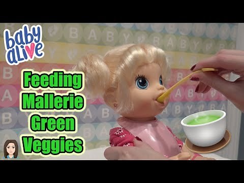 Feeding Baby Alive Mallerie Green Veggies | Kelli Maple