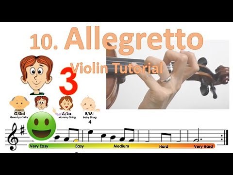 Allegretto | Suzuki Violin book 1 | Notes & finger pattern tutorial on Violin | HTP TV