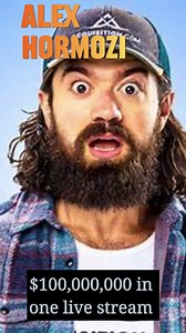 Alex Hormozi made $100,000,000 in one live stream! That is dedication for you. #AlexHormozi #EntrepreneurMindset #BusinessDedication #MillionDollarMindset #Inspiration | Aaron Sansoni