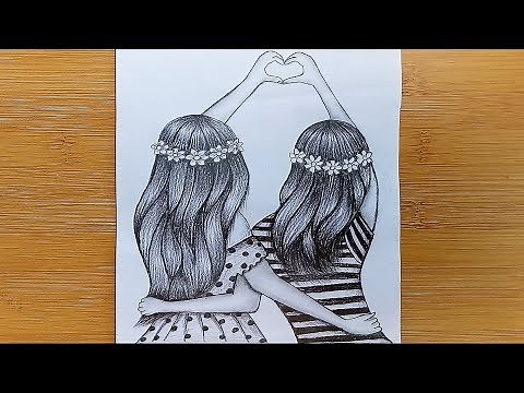 How to Friendship Day Drawing with Pencil Sketch /friendship day drawing