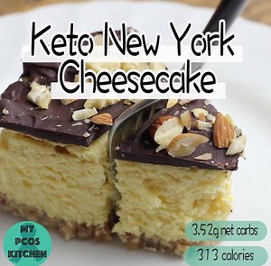 3.1M views · 399 reactions | Need the perfect treat this Mother's Day weekend? Try this amazing New York Cheesecake!! Recipe by: My PCOS Kitchen Recipe: www.mypcoskitchen.com/keto-new-york-cheesecake/ Pin it: www.pinterest.com/pin/384917099393108774/ | My PCOS Kitchen - Low Carb Recipes | Facebook