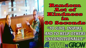 Random Acts of Kindness In Less Than 60 Seconds See who we suprised with a Random Act of Kindness and put a smile on their face. "Happiness is when what you think, what you say, and what you do are in harmony." ~ Mahatma Gandhi Like,Share with friends and family and please comment. Donations are greatly appreciated If you are interested in helping us continue please donate. https://www.youcaring.com/givengrow-1056169 | GivenGrow