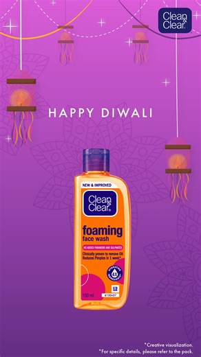 Diwali tradition: Shine. Sparkle. Repeat. ✨ With Clean & Clear, you're all set for the celebration! 🌟 Wishing you and your loved ones a joyful Diwali. 🪔 . . . #CleanAndClear #Diwali | Clean & Clear