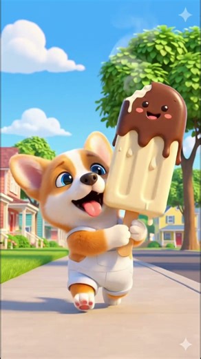 Cute Corgi Makes His Own Ice Cream & Enjoys a Fun Picnic With Friends! #cute #shorts
