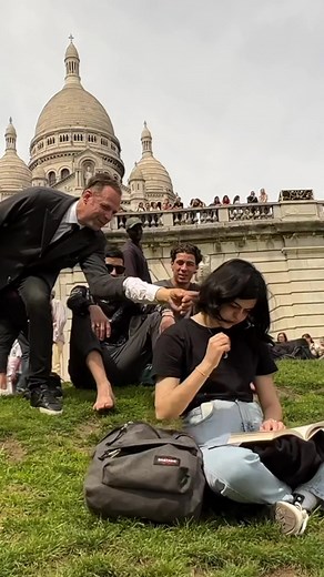 Surreal Magic Trick Outdoors at Historic Landmark