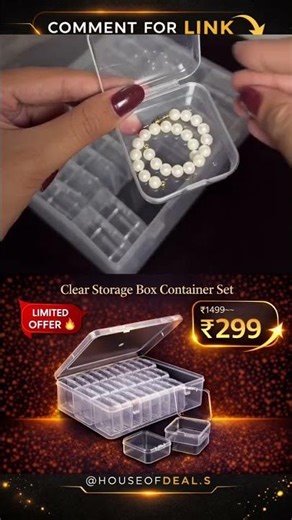 Clear Storage Box Container Set | Multi Compartment Organizer Box for Jewelry, Beads, Pills