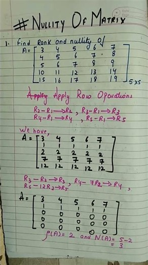 Lec 2: Rank and Nullity of Matrix | Linear Algebra | BSc Maths