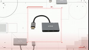 4XEM- 3-Port Multi-Monitor Hub - DisplayPort 1.4 to 3 DisplayPort 1.4 hub, Triple 8K and 4K Video Monitors, Video Mirror and Extention on Windows PCs Micro USB Power Source