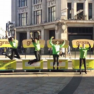 It's the last day to catch our #snackmob and a free taste of Veggie Protein Power! C'mon down and find us in Oxford Street for a little lift 💪💚😋 ps. Don'tcha just love a #boomerang? 😜 | graze