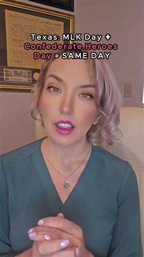 🚨 Texas fact: MLK Day & Confederate Heroes Day = same holiday. Honoring Confederate generals right next to Dr. King? Texas kept the 1973 Confederate law while slow-walking MLK's paid holiday to 1991. This ends with new Austin leadership. Step 1: Check your voter registration TODAY…even past voters get removed. Then VOTE. #WakeUpTexas #TXlege #TexasPolitics #VoteTexas #VoterRegistration
