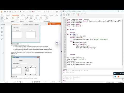 tri a bulle avec Qt designer