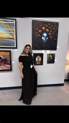 Gilbert Visual Art League on Instagram: "Thank you, Olivia Shelton (pictured by her amazing art) for sharing this video of the wonderful artwork, talented artists, and some of the supporting guests at the GVAL Member Art Show Opening Reception. The art show is in the newly completed building addition at HDSouth. GVAL art can be viewed when HD South is open… most Tuesdays-Saturdays from 9am to 4 pm. The show at the museum runs through Dec. 3rd. It can be viewed and purchases made online at gval.o