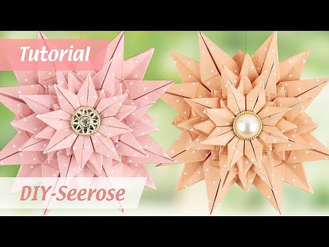 Seerosen aus Faltpapier basteln - Origami-Sternblüte - DIY paper folding art - Ideen mit Herz