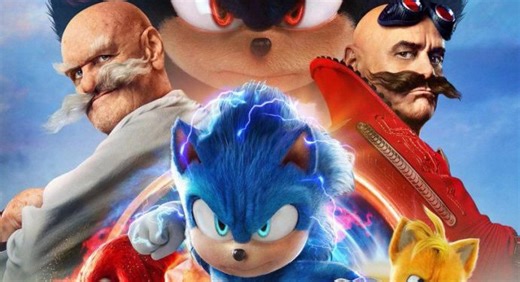 Sonic the Hedgehog 3 poster features Sonic, Tails, Knuckles, Shadow and the Robotniks