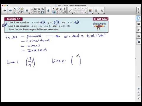 IB Vectors Parallel and Coincident lines in 3D