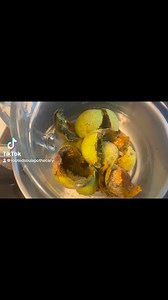 Making an infused oil with fresh black walnut hulls: 1. Break up...