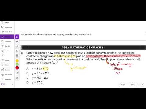 2016 Problem 8 Grade 8 PSSA Math PDE Item and Scoring Sampler