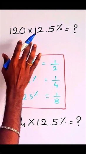 Akshay on Instagram: "12.5% Trick 😲 | Multiply Any Number in Seconds 🚀 Struggling with percentage calculations in exams? 🤯 Here’s a super easy shortcut to solve 12.5% questions in seconds! ⚡ 👉 Remember this golden rule: 50% = 1/2 25% = 1/4 12.5% = 1/8 🎯 So, 120 × 12.5% = 120 ÷ 8 = 15 ✅ 64 × 12.5% = 64 ÷ 8 = 8 ✅ 📌 Very useful for SSC, Banking, Railways, Defence & Campus Placements 💡 Save this reel for quick revision 👥 Share with friends who fear percentages 👉 Follow @_learnwithakshay for