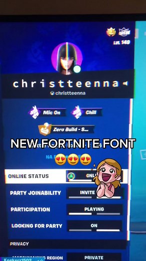 New Fortnite Font to display while playing 😍😍😍 what do you all think? #fortnite #font #gamername #fortnitefont #sokewl #loveit