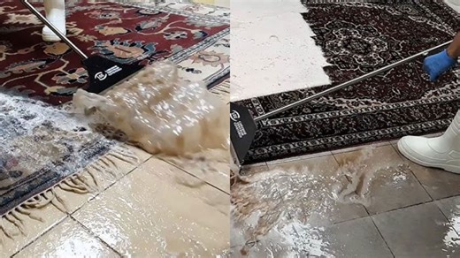 Masterful Deep Cleaning of Dirty Rugs and Carpets with a Cleaning Machine