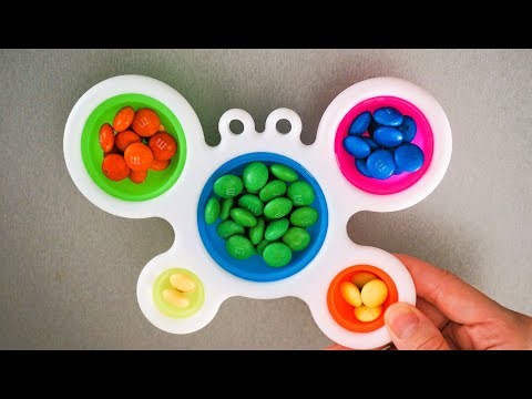 Rainbow M&M pop it fidget training, Make & Play MM pop it video