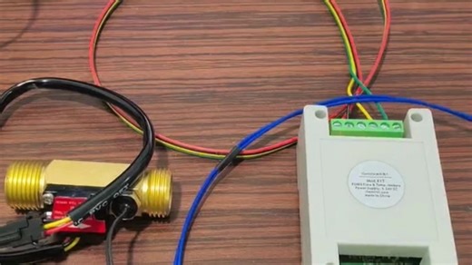 YF-B7T 水流传感器带 NTC10K B3950 温度传感器与 485 通讯模块和 US508MT 配套使用测试 #水流传感器 #温度传感器 #流量温度采集