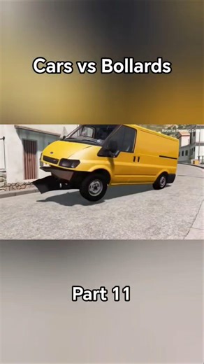 Cars vs Bollards Part 11 - BeamNG.Drive - reverse beamng drive #beamngshorts #usa