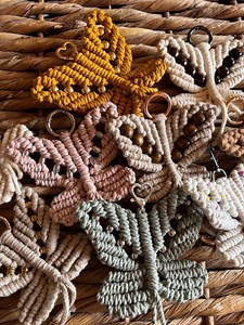 Boho Macrame Butterfly Keyring: Colorful Car Charm - Etsy Australia