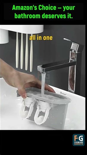 Amazon’s Choice Bathroom Hack — Toothbrush Holder with Automatic Toothpaste Dispenser #bathroomdecor