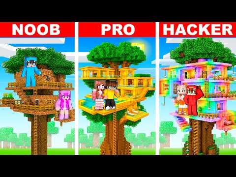 Upgrading a NOOB TREEHOUSE to PRO in Minecraft!