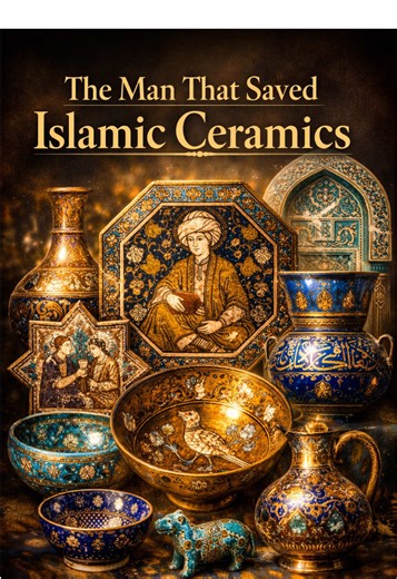Most Islamic art almost disappeared — until one man wrote it down. In 13th-century Persia, as workshops collapsed and knowledge was lost, Abu’l-Qasim Kashani did something radical: he documented the science behind Islamic ceramics. Glazes. Pigments. Kiln chemistry. The secrets behind that golden lustre shine. This vase isn’t just art. It’s preserved knowledge. 📍 Kashan, Iran 🕯 Ilkhanid period 📖 One of the earliest technical manuals in Islamic art history #IslamicArt #IslamicCeramics #AbulQasi
