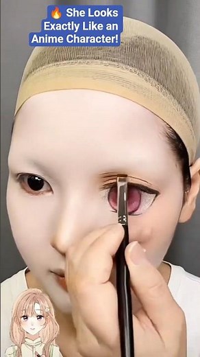 🔥 Real Human or Anime Girl? You Won't Believe This Transformation! 😍 #MakeupArtist #SFXMakeup #EyeMa
