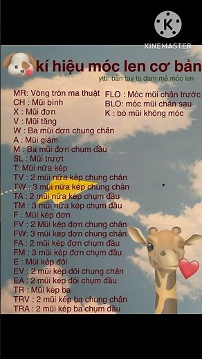 kí hiệu các mũi cơ bản trong móc len đơn giản , dể hiểu cho người mới