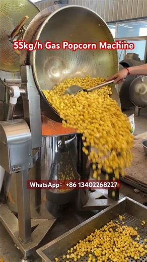55kg/h Gas Popcorn Making Machine Caramel Sweet Popcorn Popper #popcornmachine #popcornmaking #snack