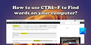 How to use CTRL F to Find words on your computer?