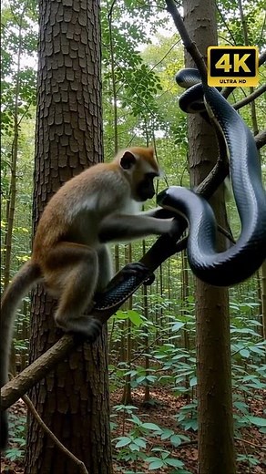 Monkey vs Snake: Unbelievable Forest Encounter! See What Happens Next! | #wildlife